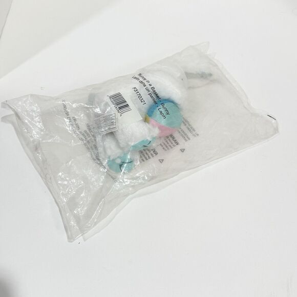 11” White Easter Bunny w Blue and White Poka Dot Ears /bow - NWOT - Picture 4 of 15